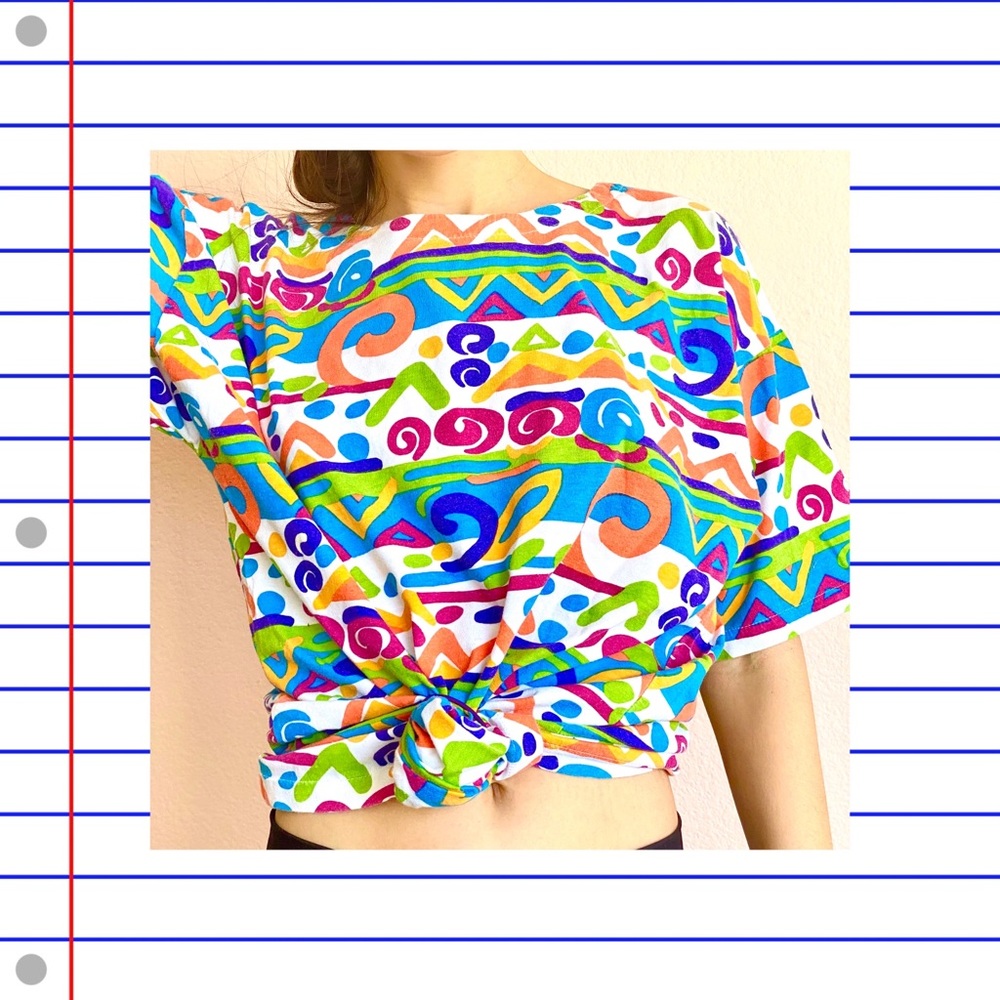 80s Pattern Funky Stripe Tee